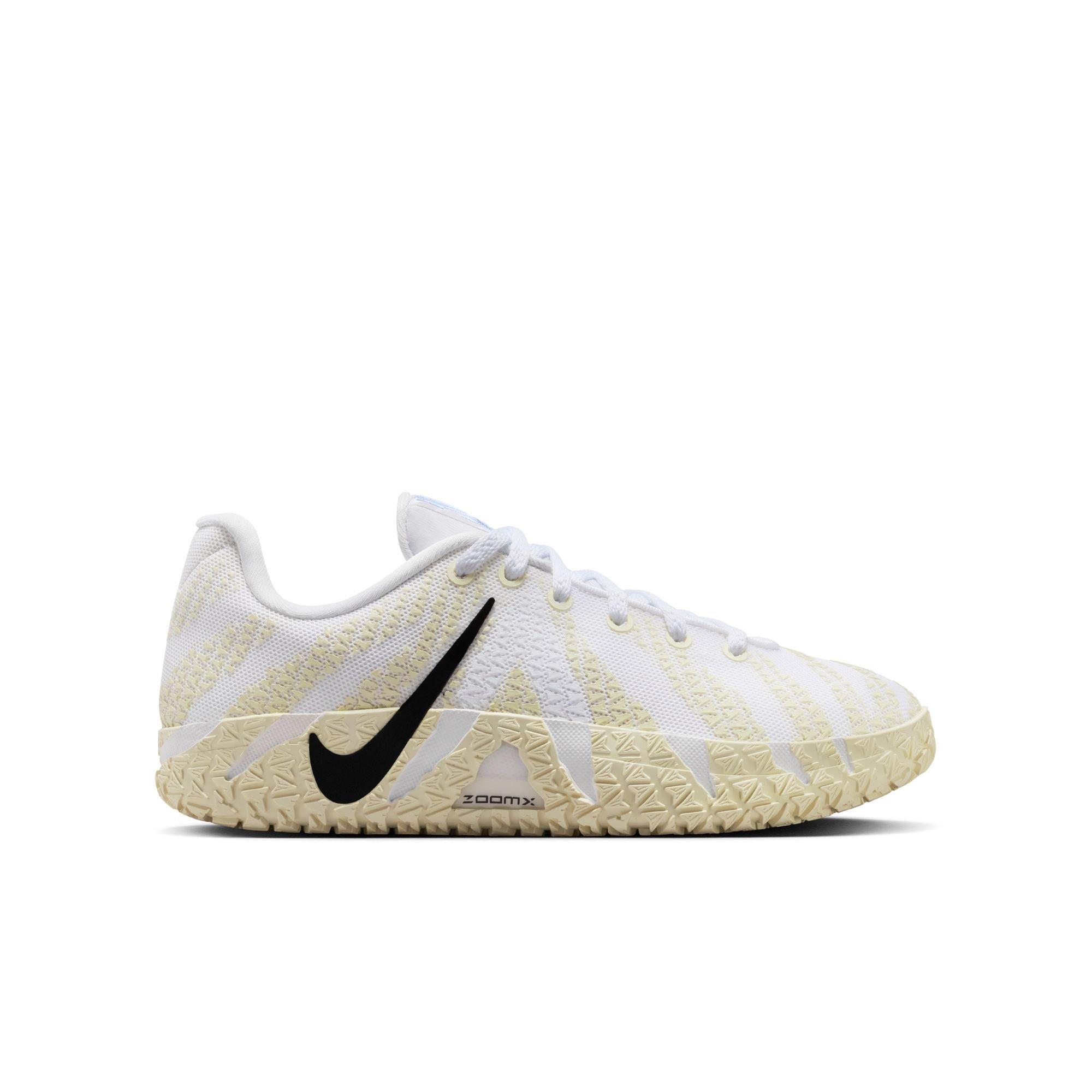 Nike Ja 3 "White/Black/Coconut Milk/Desert Khaki" Grade School Kids' Basketball Shoe - WHITE/BLACK/COCONUT MILK/DESERT KHAKI